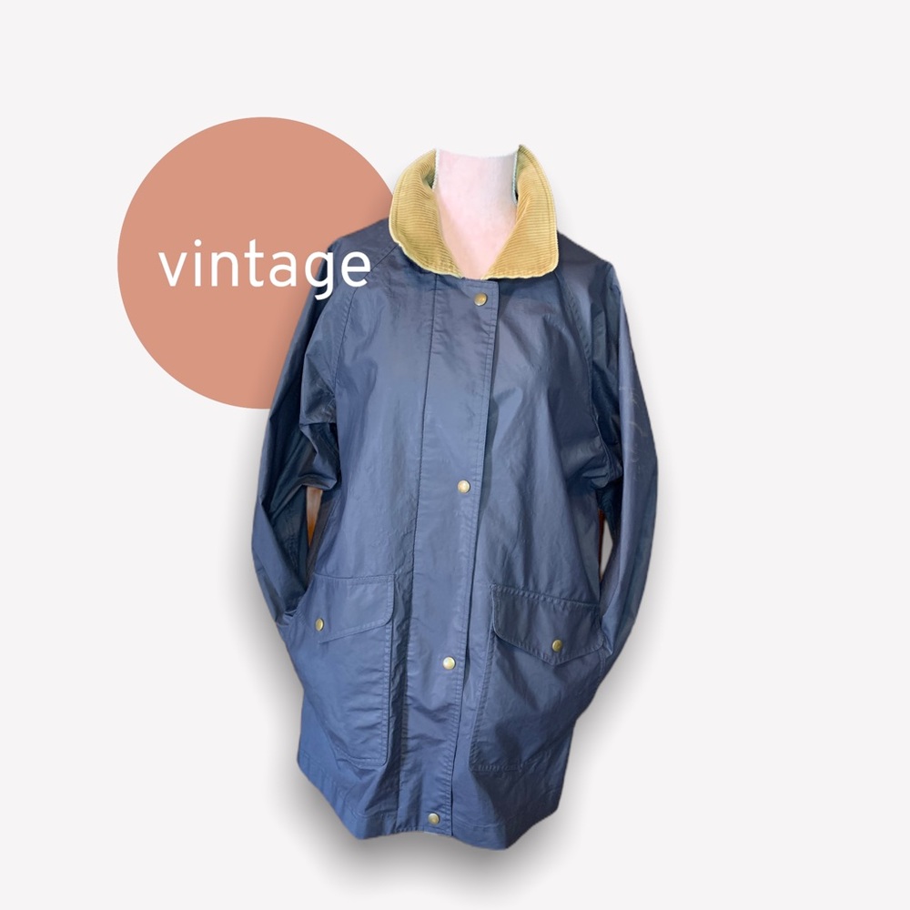 Vintage Eddie Bauer corduroy collar rain coat